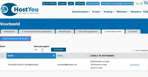 Contactpersonen van uw account beheren - Stap 3