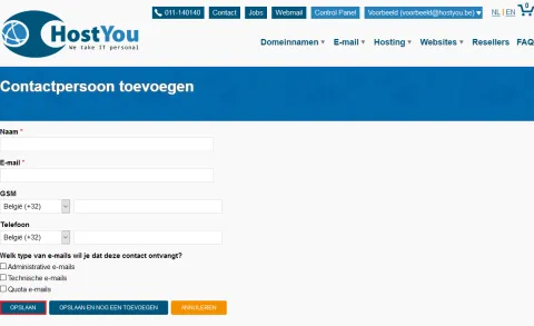 Contactpersonen van uw account beheren - Stap 4