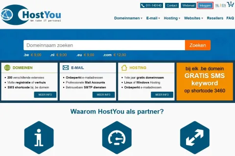 Control Panel wachtwoord resetten - Stap 1