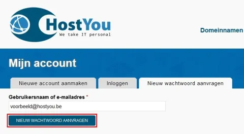 Control Panel wachtwoord resetten - Stap 3