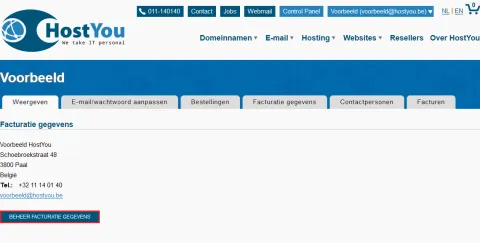 Facturatiegegevens aanpassen - Stap 2