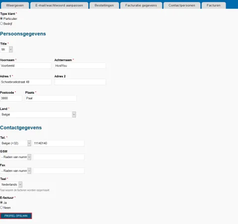 Facturatiegegevens aanpassen - Stap 3