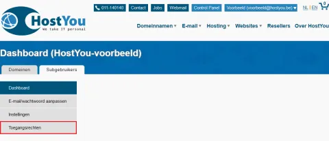 Subgebruikers beheren - Stap 5