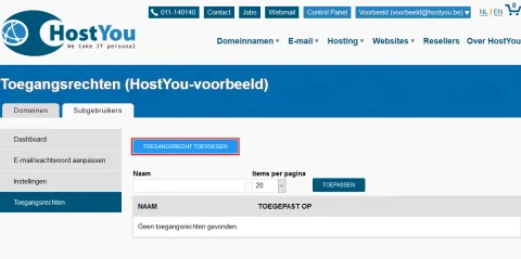Subgebruikers beheren - Stap 6