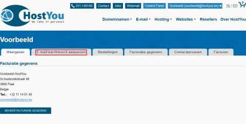 Wachtwoord aanpassen - Stap 2
