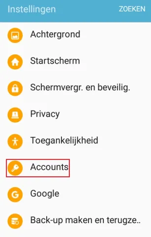 Een e-mailaccount instellen op een Samsung smarphone - Stap 1