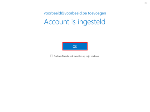 Account ingesteld