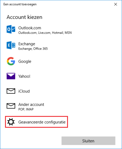 Account kiezen