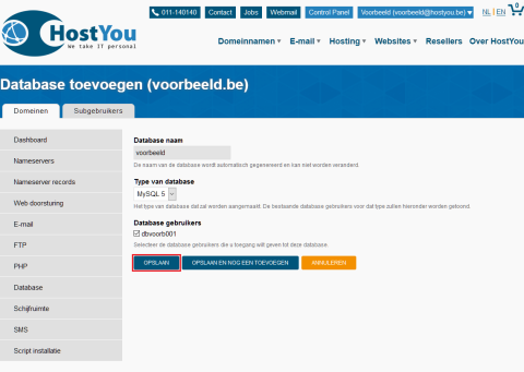 Database toevoegen