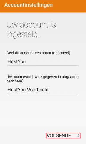 Account ingesteld