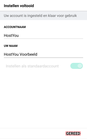 Instellen voltooid